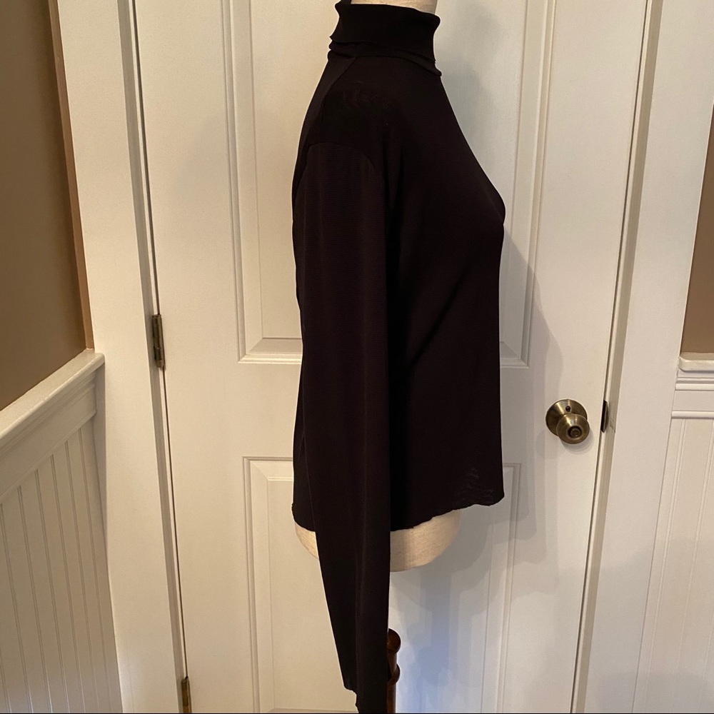 BABETTE TOP TURTLENECK BLACK LONG SLEEVE Size MEDIUM M - Picture 4 of 8